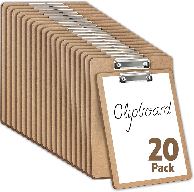 20 Pack Clipboards Bulk, Clipboards by YesBes