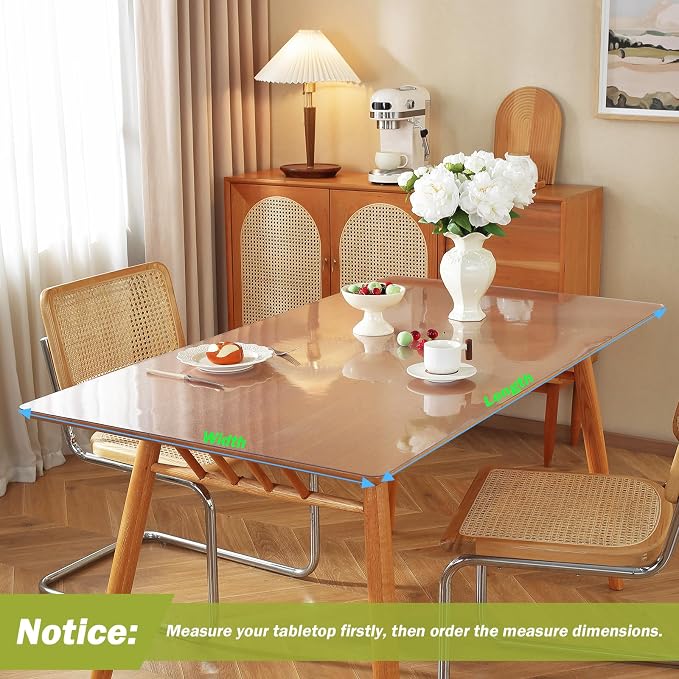 OstepDecor Frosted Clear Table Cover Protector 36 x 84 Inch, 1.5mm Thick - Image 3