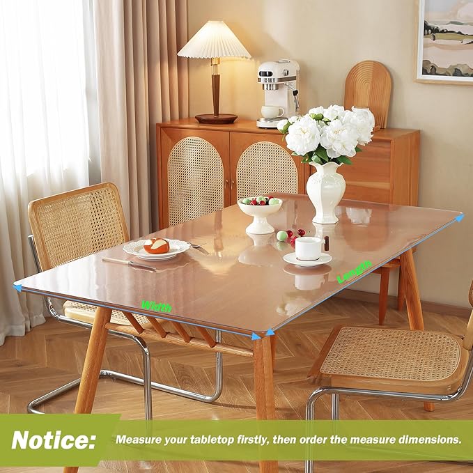 OstepDecor Frosted Clear Table Cover Protector 40 x 78 Inch, 1.5mm Thick - Image 3