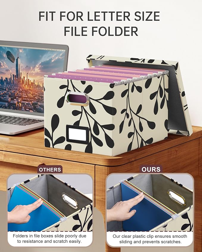 Oterri 2 Pack File Storage Organizer, Document Organizer, Portable File Box - Image 3