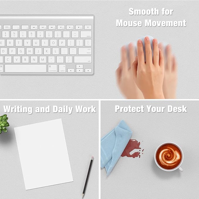 Hsurbtra Desk Pad, 23.6" x 13.8" PU Leather Desk Mat, M Extended Mouse Pad - Image 4