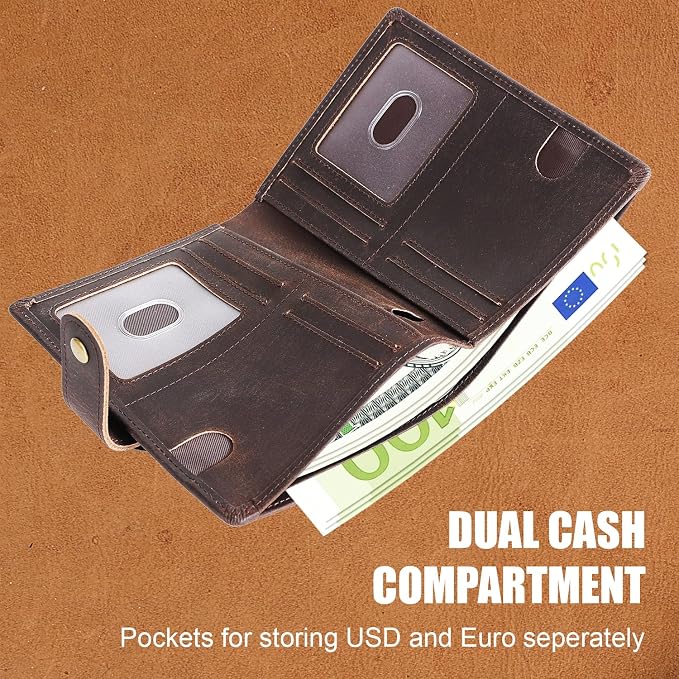 Vitus Full Grain Leather Passport Wallet, Travel Document Organizer - Image 5