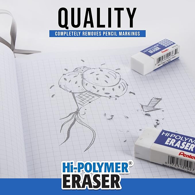 Pentel Hi-Polymer Block Eraser, 3 Pack - Image 3