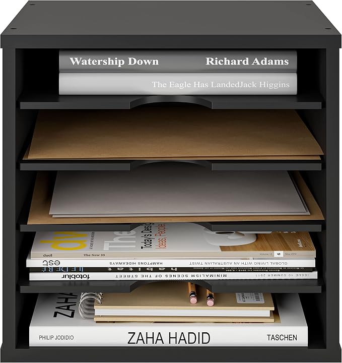 Ballucci 5-Tier File Organizer for Desk, Wooden Mail Sorter, Office Desk - Image 8