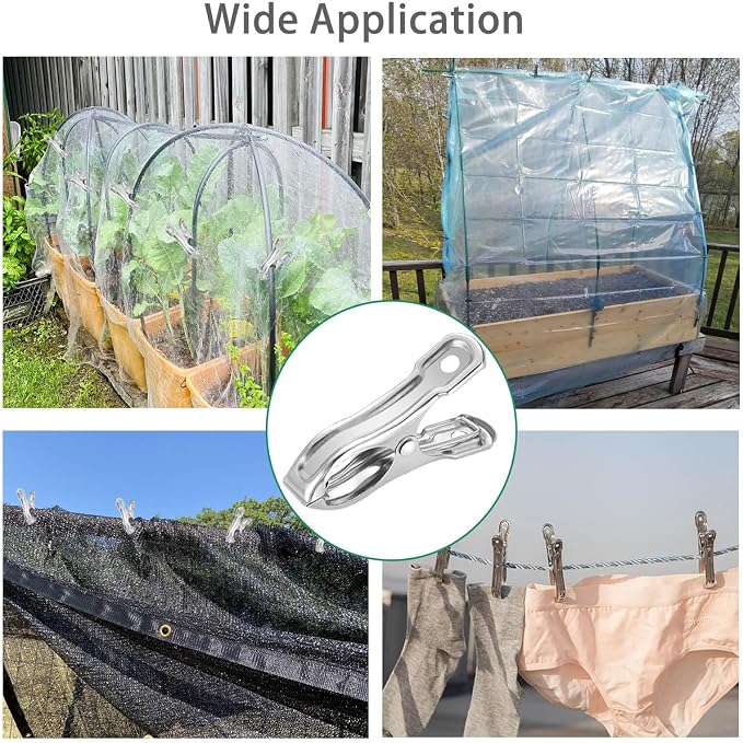 80 Pcs 2inches Gardening Clips for Netting, Metal Clamps Made of Stainless Steel - Image 2