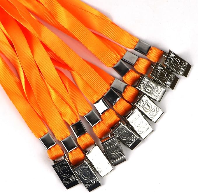Ollain Lanyards for Id Badges Nylon Neck Flat Cruise Lanyard Bulldog Clips - Image 4