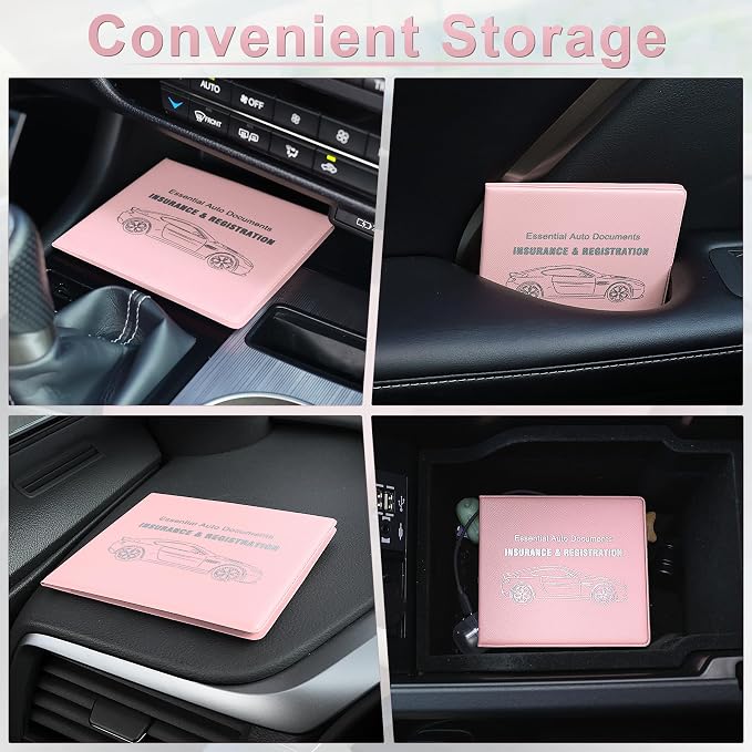 UYYE Car Registration and Insurance Card Holder, Vehicle Glove Box Car Organizer - Image 4