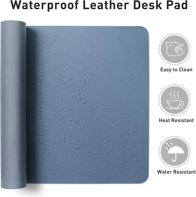 Aothia Faux Leather Desk Mat – Large Mouse Pad, Non-Slip PU Leather Blotter - Image 7