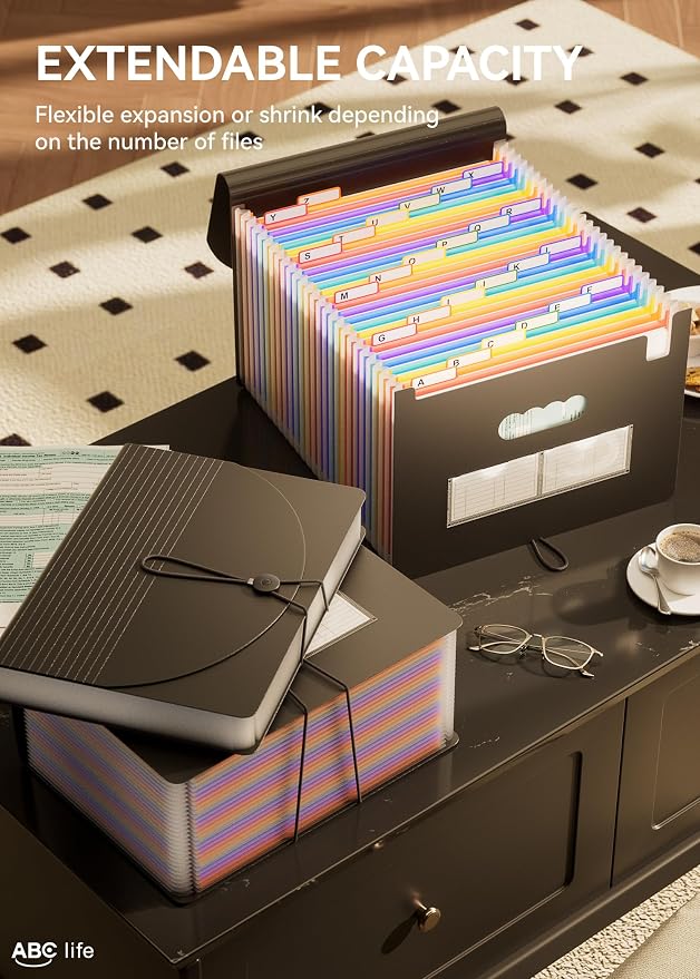 ABC life 10 Pack 26 Pockets Accordion File Organizer, Expanding File Folders - Image 4