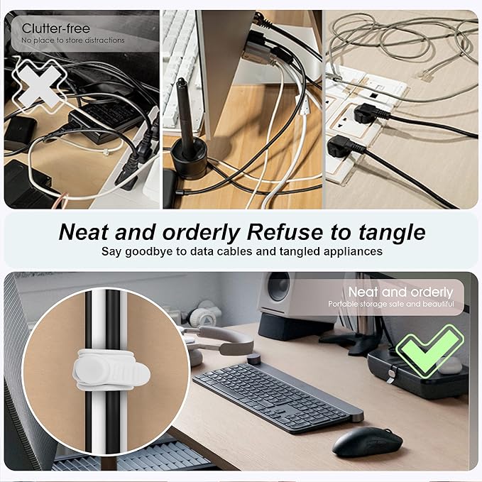 24Pcs Silicone Cable Straps Cord Organizer - Image 5
