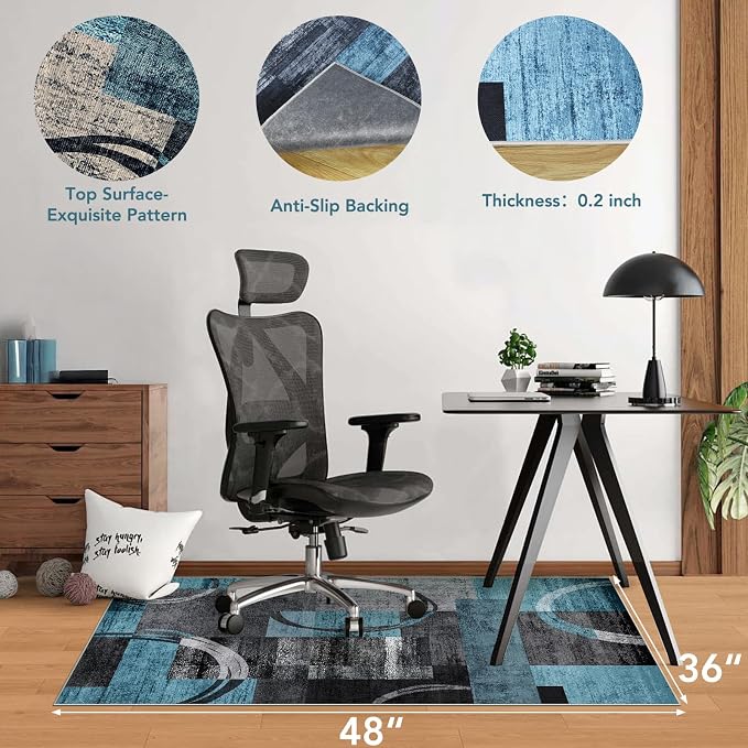 Office Chair Mat for Hardwood Floor&Tile Floor, Under Desk Rug for Rolling - Image 2