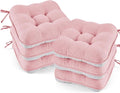 BETU Pink Chair Cushions for Dining Chairs Set of 6, 3.5" Thick Kitchen Table by BETU
