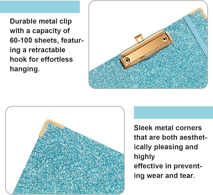 EYROZILL Clipboard Folio with Storage Pocket Refillable Lined Notepad Spiral - Image 5