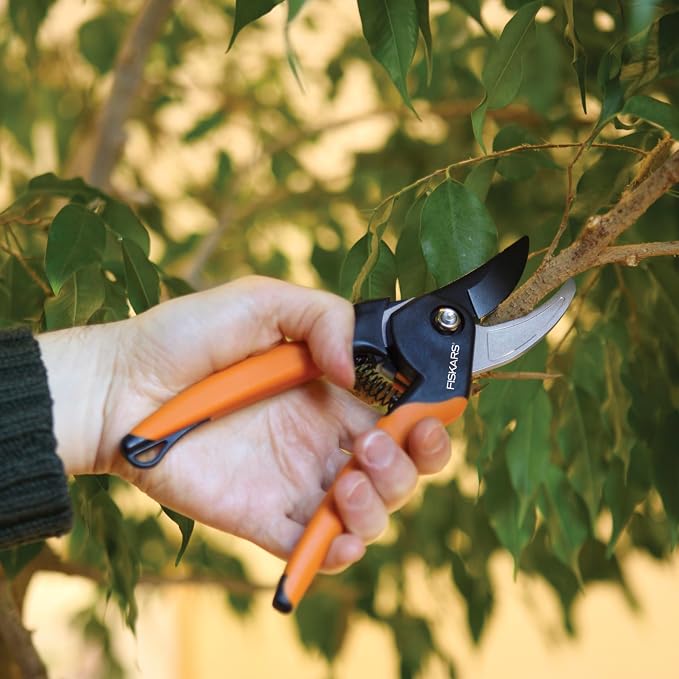 Fiskars SoftGrip Bypass Pruning Shears, 5/8” Cut Capacity Gardening Scissors - Image 3