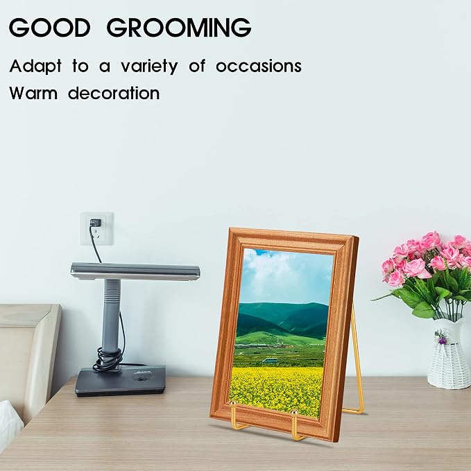 Decolore 6 inch 3 Pack Gold Metal Display Stands Plate Stands Plate Holder - Image 7