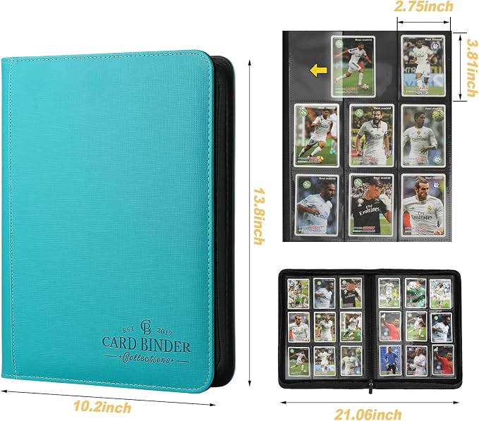 9 Pocket Card Binder, Premium Zip Trading Card Binder, 540 Double Sided Pocket - Image 3