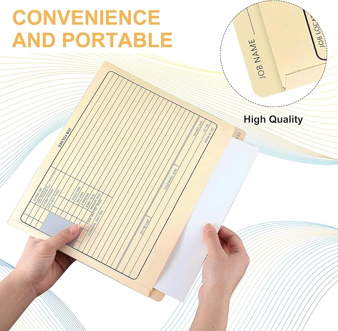 Affrolling 100 Pack Job Folders Manila File Jacket 10'' x 12'' Preprinted to - Image 3