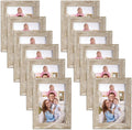 Giftgarden 12 Pack 3.5x5 Picture Frame Distressed White Beige, Rustic 3.5 by 5 by Giftgarden