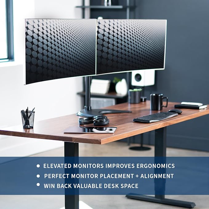 VIVO Dual LED LCD Monitor Free-Standing Desk Stand - Image 2
