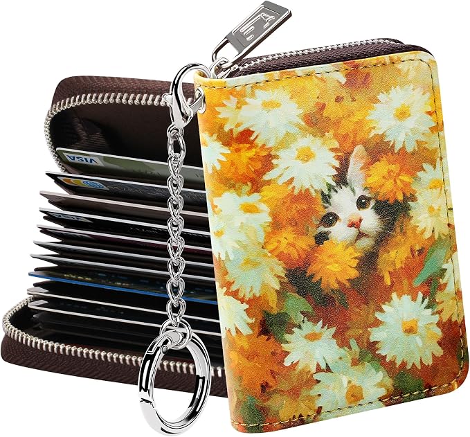 FurArt Zipper Wallet Women, RFID Blocking Credit Card Wallet, Business Card by FurArt