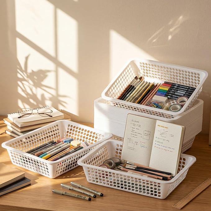 Zhehao 24 Pcs Paper Organizer Basket Bulk 13.6 x 10.2 x 3.3 Inch Classroom - Image 6