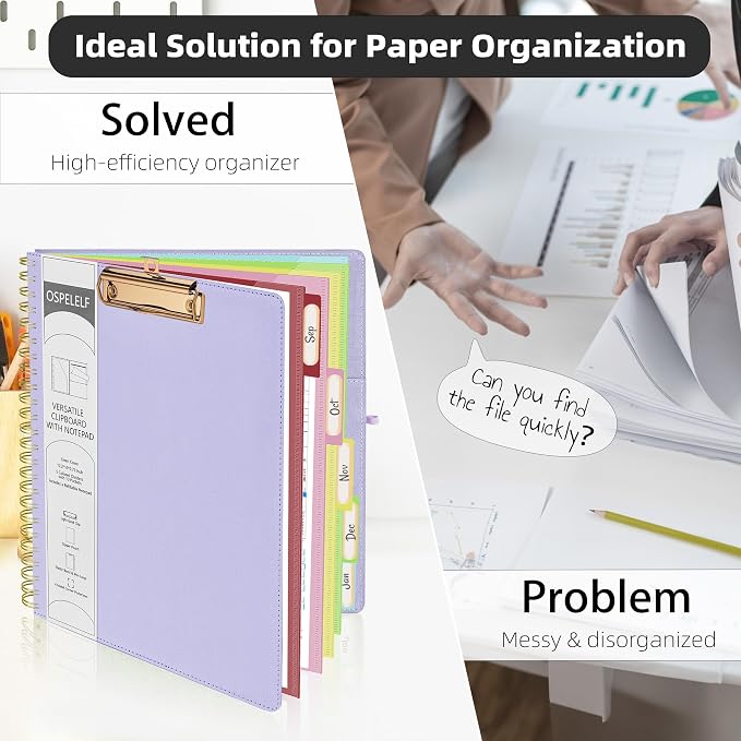 Ospelelf Foldable Spiral Clipboard Folio - Image 5