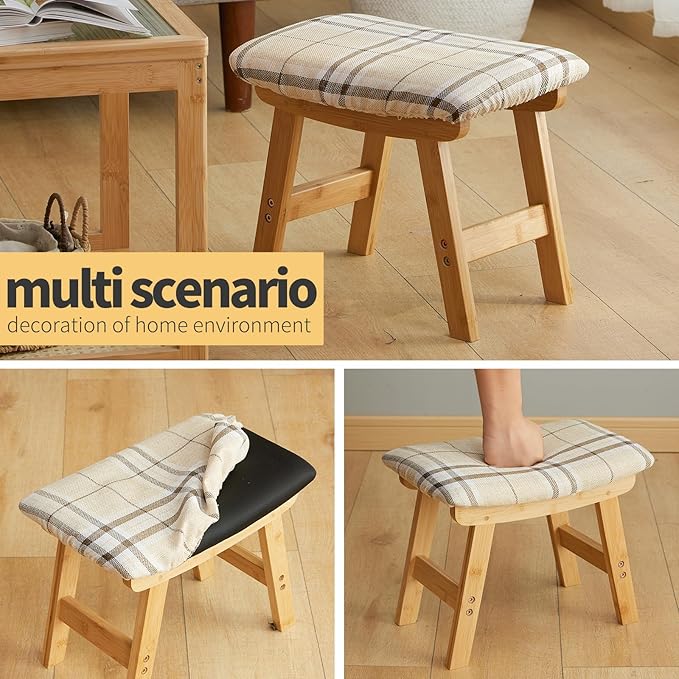 Foot Stool Ottoman Foot Rest Under Desk, Small Stool - Image 3