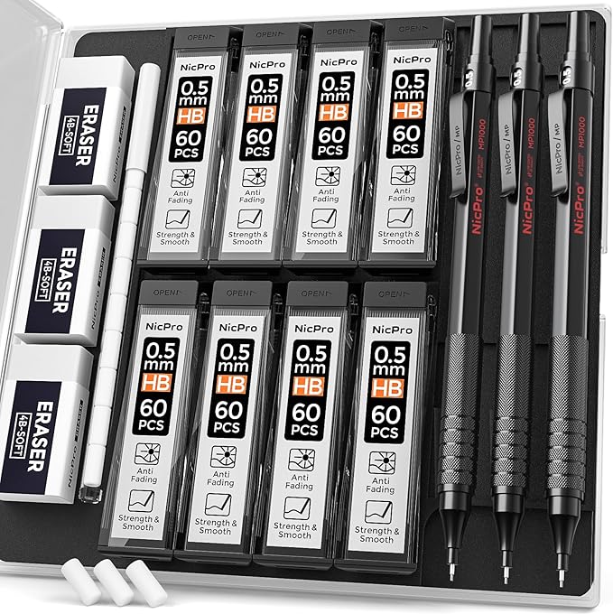 Nicpro 0.5 mm Mechanical Pencils Set - Image 9