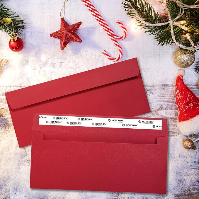 Red #10 Envelopes 100 Count Self Seal Envelopes Red - Image 4