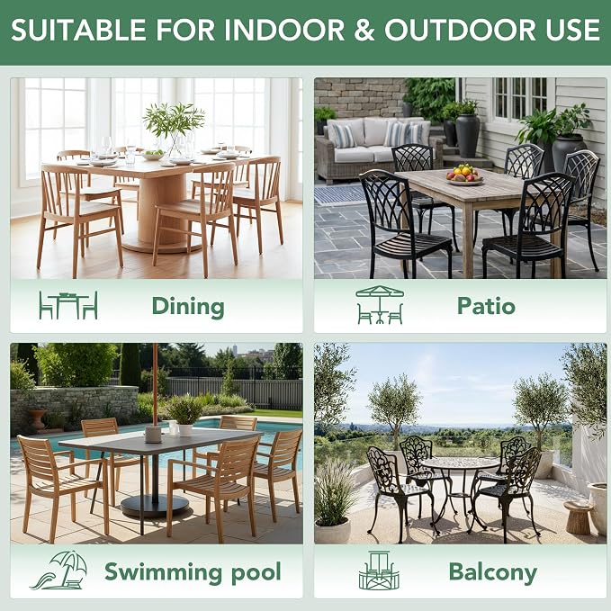 Outdoor Chair Cushions Set of 4: Waterproof & Fade Resistant Patio Furniture - Image 7