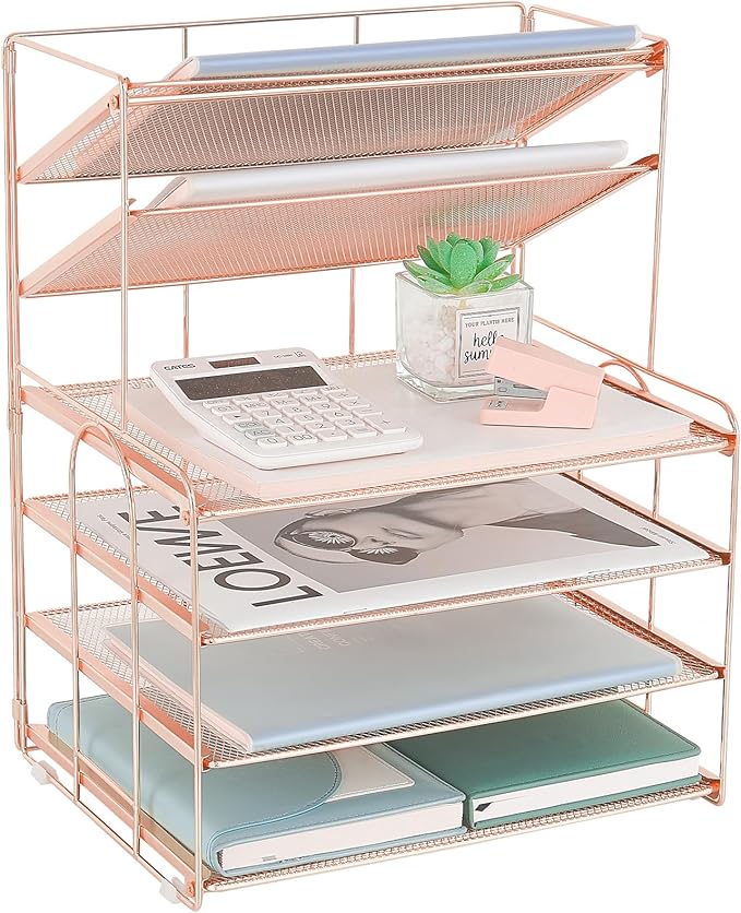 OPNICE Desk Organizers and Accessories, 6-Tier Letter Tray Paper Organizer by OPNICE