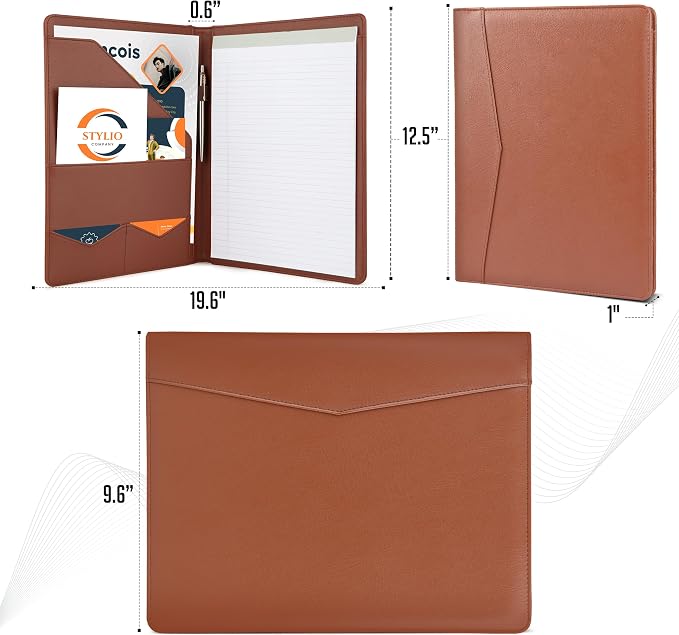 STYLIO Padfolio Portfolio Organizer Binder | Interview Resume Folder, Business - Image 2