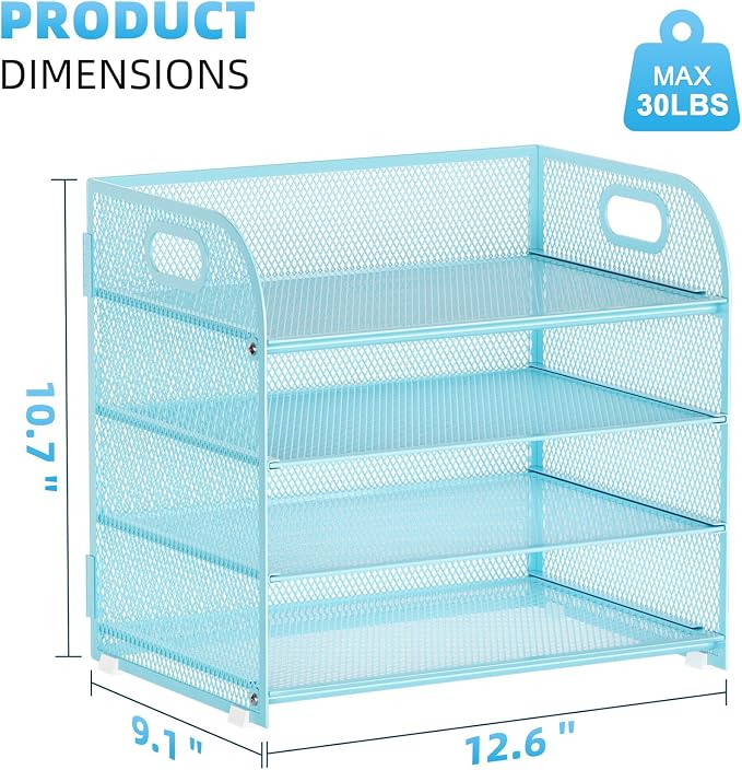 Marbrasse 4 Tier Paper Organizer Letter Tray - Image 3