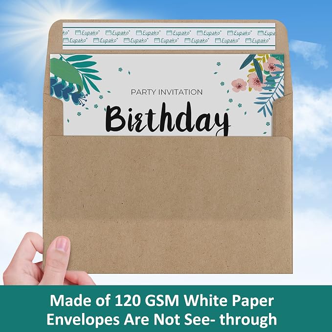 Eupako A6 Brown Envelopes 4x6, 100 Pack Self Seal Envelopes - Image 4