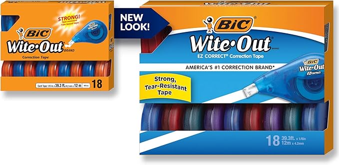 BIC Wite-Out Brand EZ Correct Correction Tape, Applies Dry, Translucent by BIC