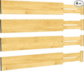 BAMEOS Bamboo Expandable Drawer Dividers – Fits 16.65"–22" Drawers by BAMEOS
