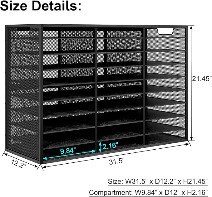 Mail Sorter Adjustable Countertop Heavy Duty Literature Organizer Student - Image 6