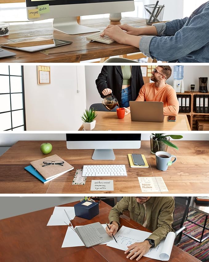 Oterri Clear Writing Desk Pad, 16’’x30” Heat Resistant Waterproof PVC Round - Image 7