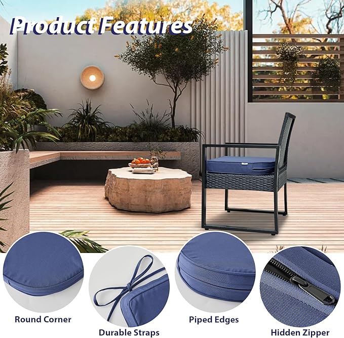 IPYNBAP Outdoor Chair Cushions Set of 4, Waterproof Outdoor Seat Cushions - Image 5