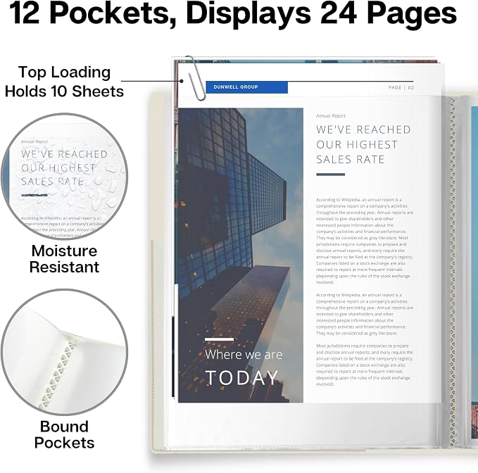 Dunwell 12-Pocket Presentation Binder - Image 3