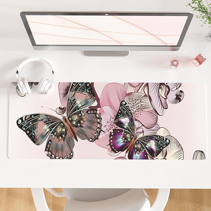 QiyI Large Mouse Pad, PU Leather Desk Blotter Protector, Waterproof Computer by QIYI
