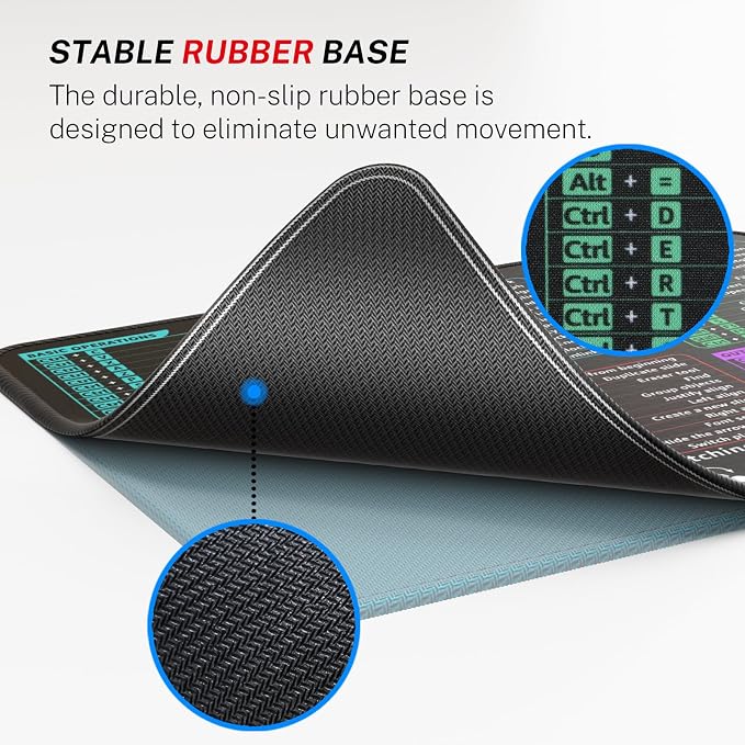 MROCO 3-Pack Mouse Pads, 30% Larger Surface, 8.5 x 11 in, Shortcuts | Anti-Fray - Image 4