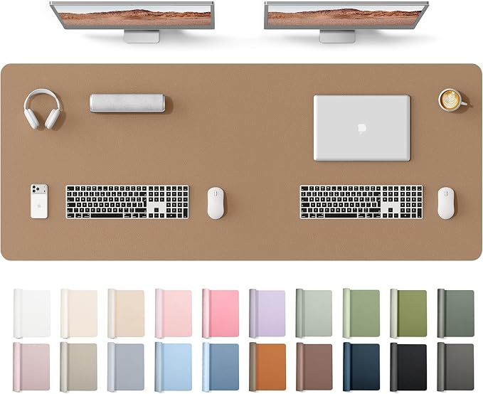YSAGi Leather Desk Protector, Office Mat, Large Mouse Mat, Non-Slip PU Leather by YSAGi