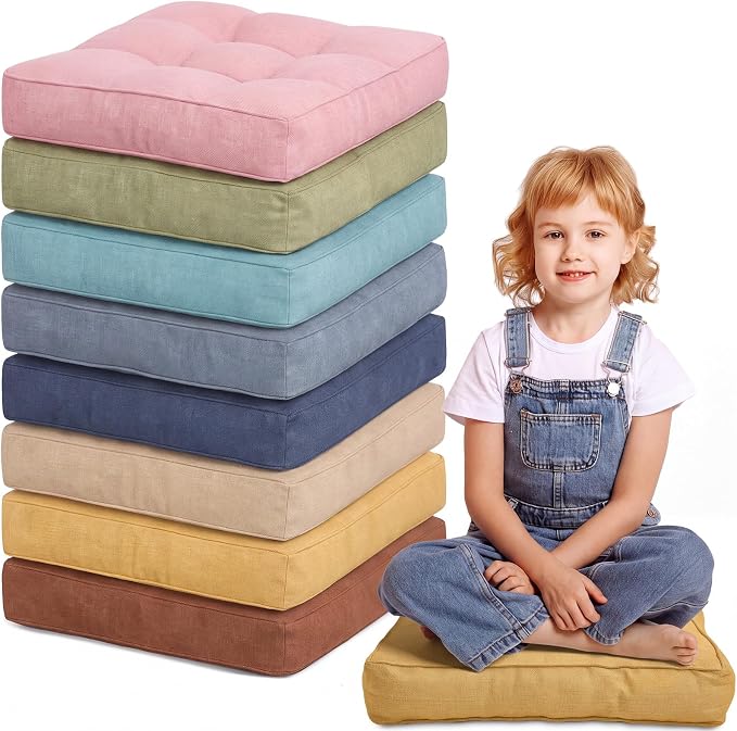 Juexica 8 Pcs Floor Cushions for Kids Floor Pillows Flexible Seating Cushions by Juexica