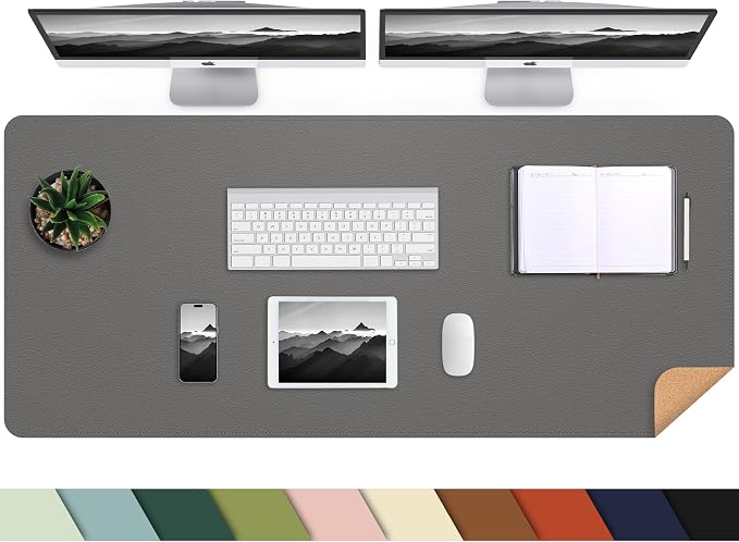 AFIING Leather Desk Pad Protector, Mouse Pad, Waterproof Desk Writing Pad by AFIING
