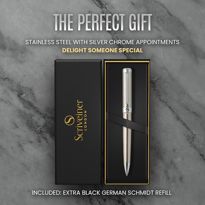 Scriveiner Stainless Steel Ballpoint Pen - Image 3