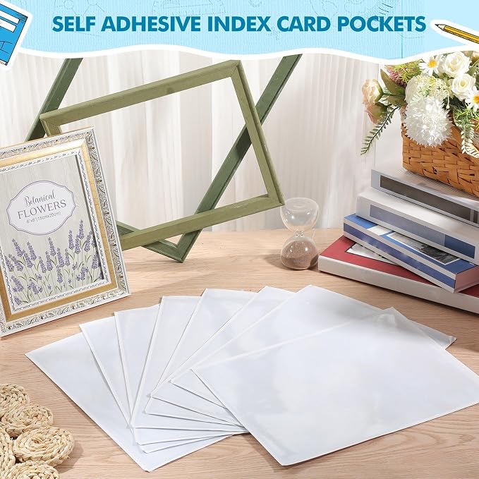 Outus 120 Pcs Self Adhesive Shop Ticket Holders Clear Plastic Sleeves Adhesive - Image 6