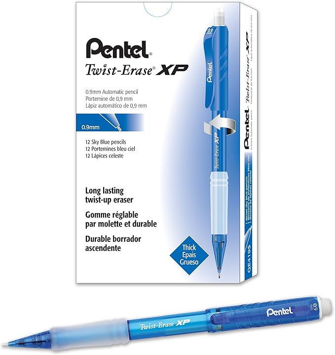 Pentel Twist-Erase Express Mechanical Pencil Fashion Color, Sky Blue Barrel by PentelofAmerica