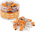 Small Orange Binder Clips, 3/4 Inch, 50 Pack Mini Clips by FUDAOFAMILY