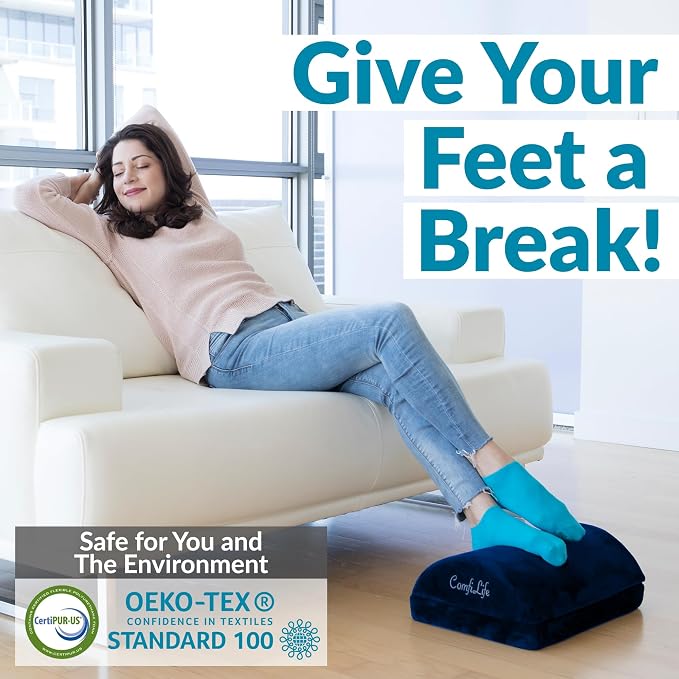 ComfiLife Foot Rest for Under Desk at Work – Adjustable Height Memory Foam Foot - Image 7